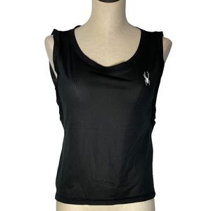 SPYDER women’s sleeveless mesh fitness  top black size small